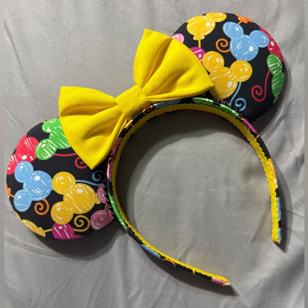 Disney's Mickey Balloon Minnie Mouse Ears with Yellow Cotton Bow
